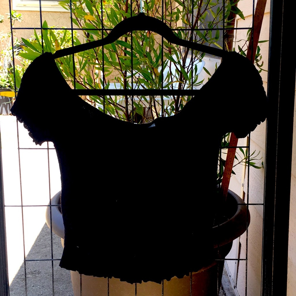 Essentials by Tilt Black Off Shoulder Top